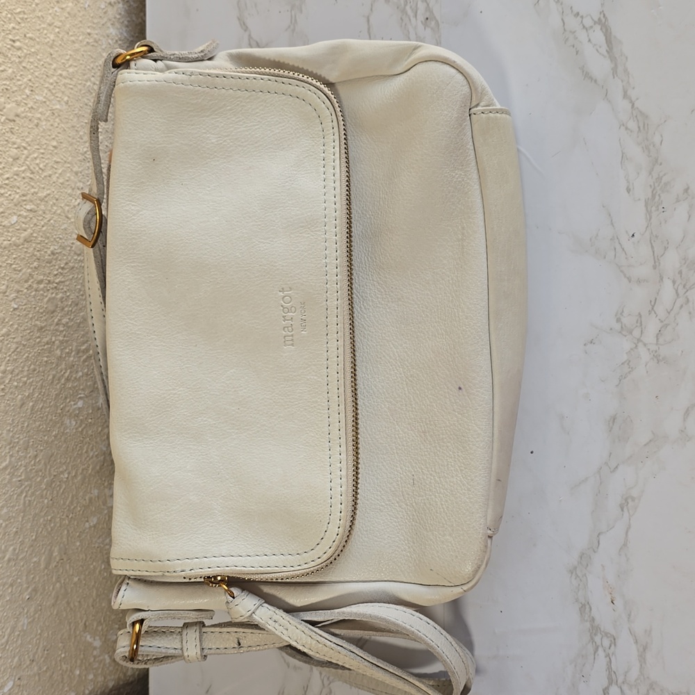 Margot Off-White Leather Crossbody Bag